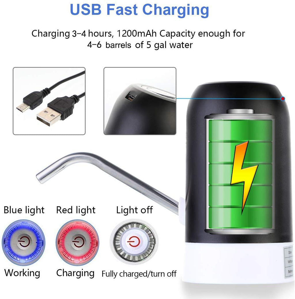 Automatic USB Charging Wireless Water Can Dispenser Pump