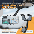 Rear View Mirror Mount, Rotatable and Retractable Car Phone Holder